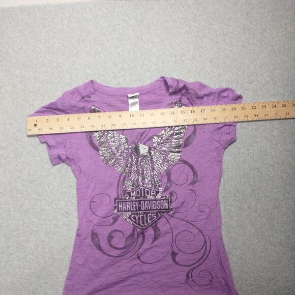 HARLEY DAVIDSON *Midnight Bird* Foil Burnout Top Shirt Medium . - Picture 4 of 6